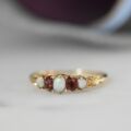 Opal and Garnet Ring in 18ct Gold