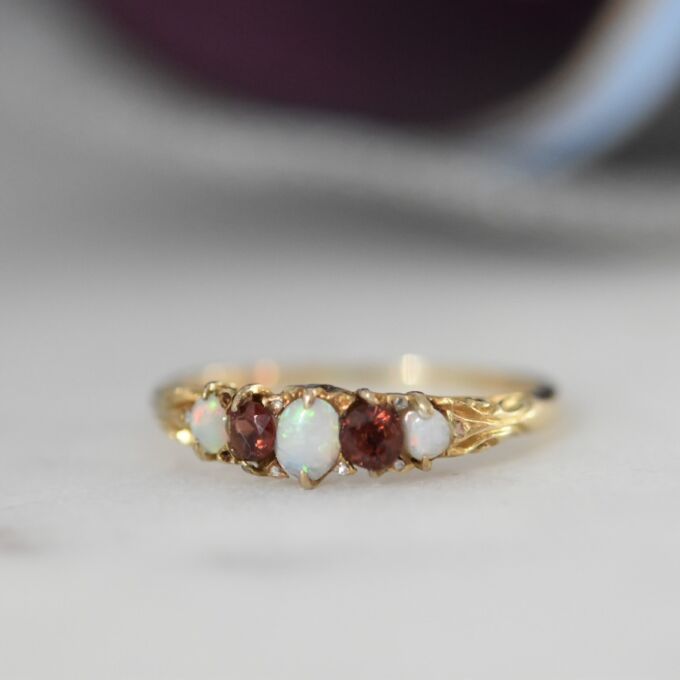 Opal and sale garnet rings