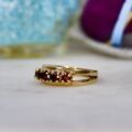 Five Stone Garnet Ring in 9ct Gold