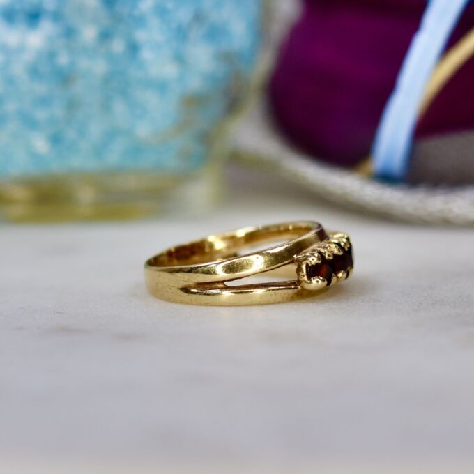 Five Stone Garnet Ring in 9ct Gold