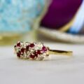 Ruby and Diamond Striped Ring in 9ct Gold