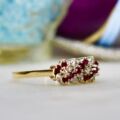Ruby and Diamond Striped Ring in 9ct Gold