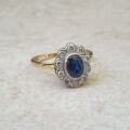 Sapphire and Diamond Cluster ring in 18ct Gold
