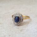 Sapphire and Diamond Cluster ring in 18ct Gold