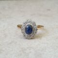 Sapphire and Diamond Cluster ring in 18ct Gold