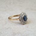 Sapphire and Diamond Cluster ring in 18ct Gold
