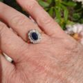 Sapphire and Diamond Cluster ring in 18ct Gold