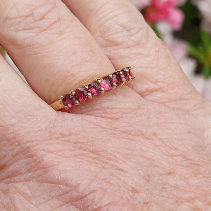 Red Topaz Stacking Ring in 9ct Gold