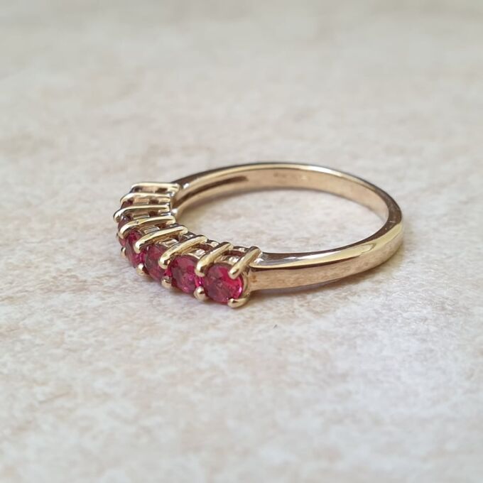 Red Topaz Stacking Ring in 9ct Gold