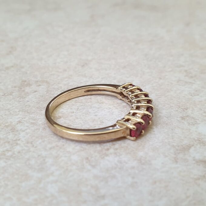 Red Topaz Stacking Ring in 9ct Gold