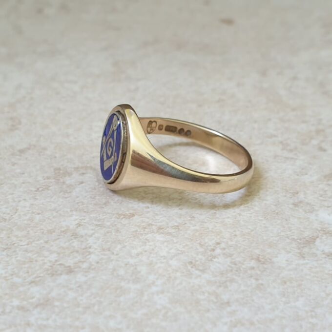 Masonic Revolving Signet Ring in 9ct Gold