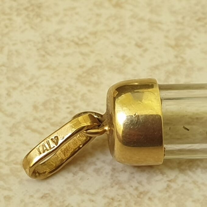 Gold Flake Bottle Pendant in 9ct Gold