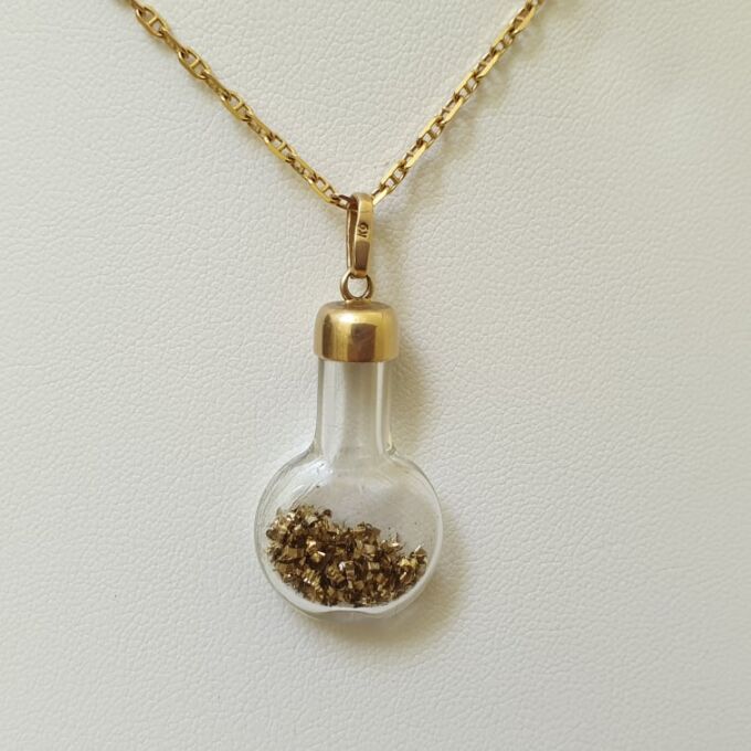 Gold Flake Bottle Pendant in 9ct Gold