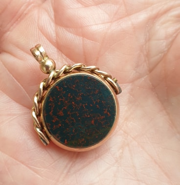 Antique Two Stone Fob Pendant in 9ct Gold