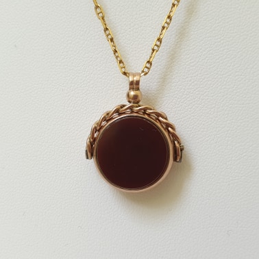 Antique Two Stone Fob Pendant in 9ct Gold