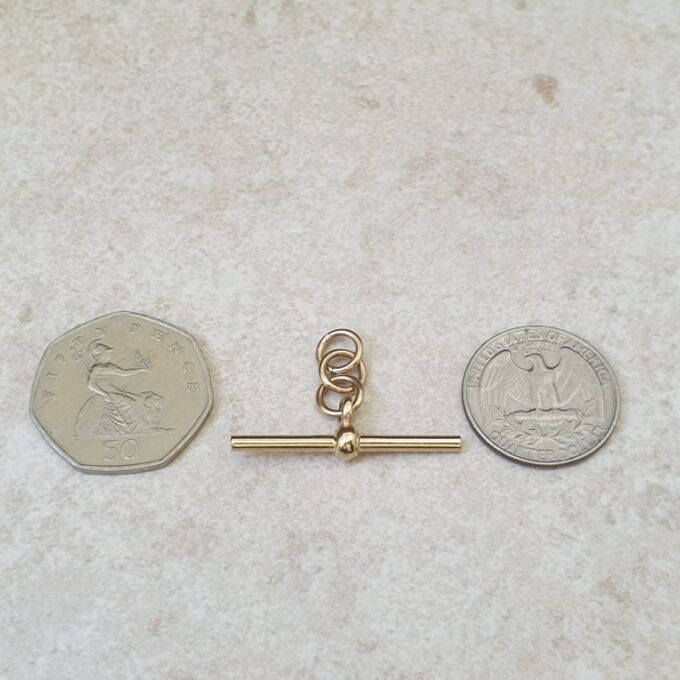 Plain Albert or T Bar Pendant in 9ct Gold