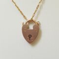 Plain Old Heart Padlock in 9ct Gold