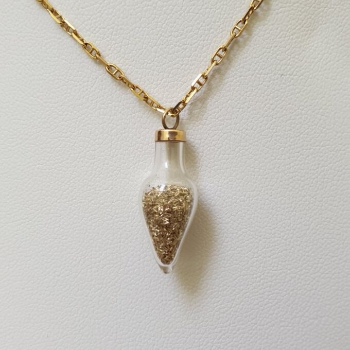Potion Bottle Gold Flake Pendant