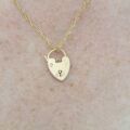 Plain Heart padlock in 9ct Rose Gold