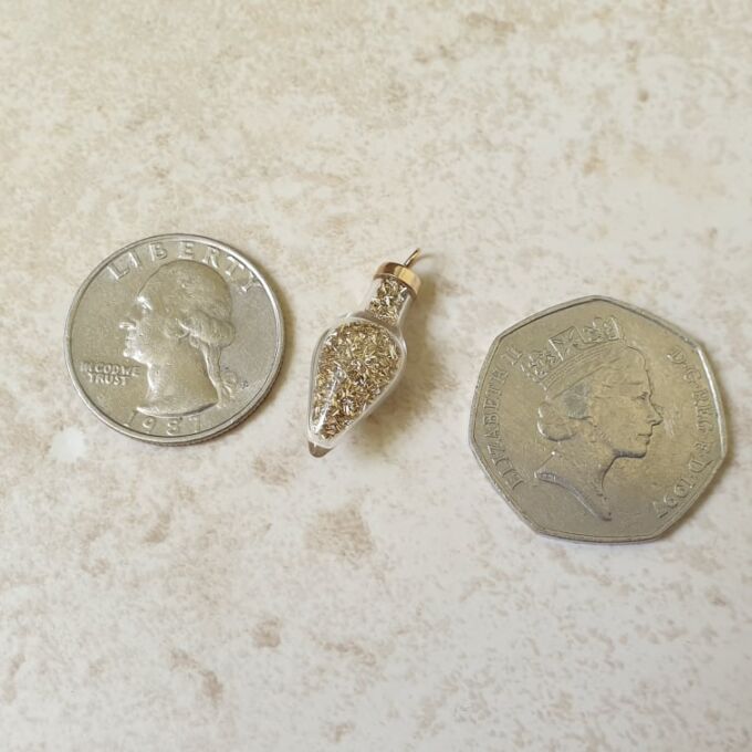 Potion Bottle Gold Flake Pendant