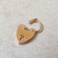 Plain Heart padlock in 9ct Rose Gold