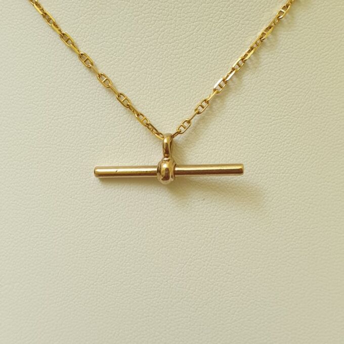 Plain Albert or T Bar Toggle in 9ct Gold