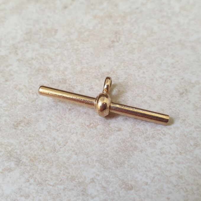 Plain Albert or T Bar Toggle in 9ct Gold