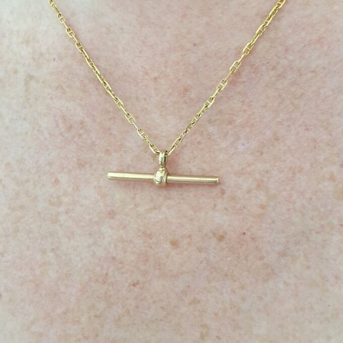 Plain Albert or T Bar Toggle in 9ct Gold