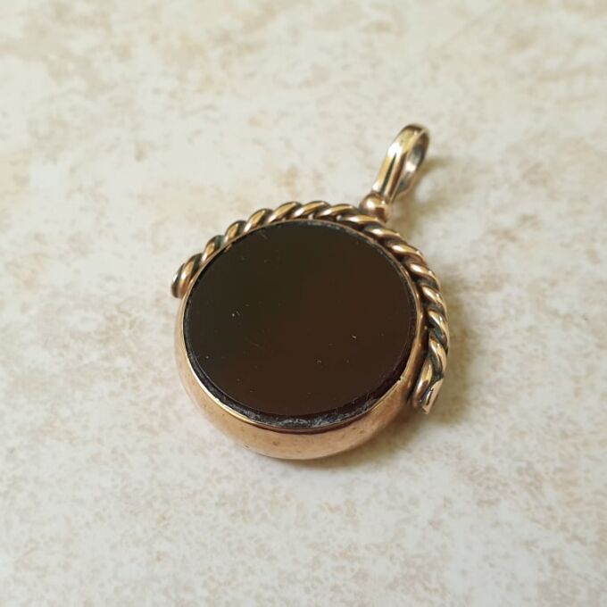 Antique Double Sided Spinner Fob Pendant in 9ct Gold