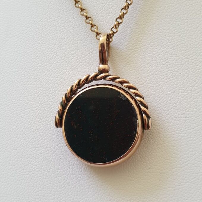 Antique Double Sided Spinner Fob Pendant in 9ct Gold