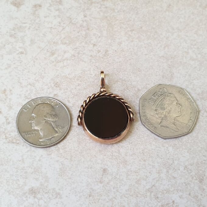 Antique Double Sided Spinner Fob Pendant in 9ct Gold