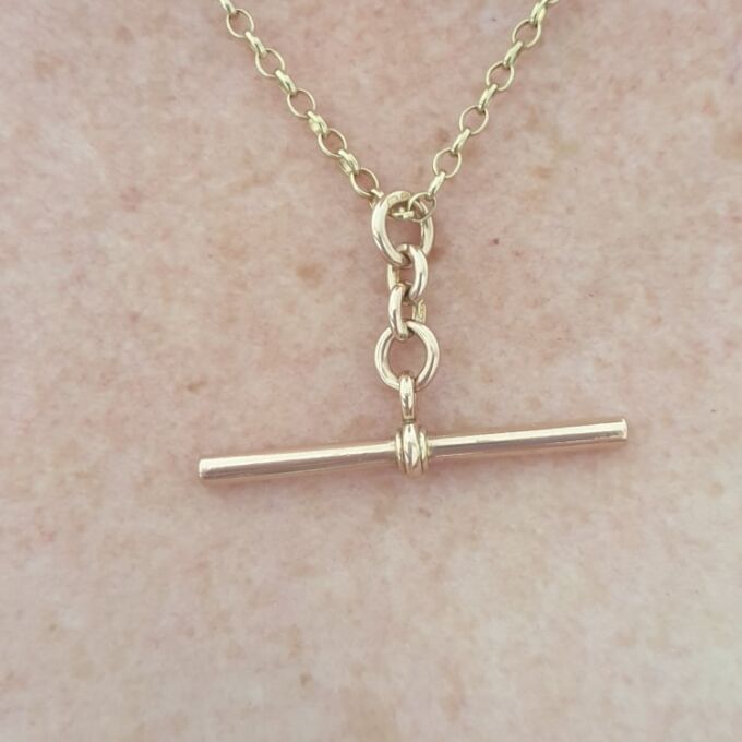 Antique Albert or T Bar Pendant Fob in 9ct Gold