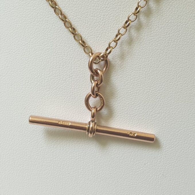 Antique Albert or T Bar Pendant Fob in 9ct Gold