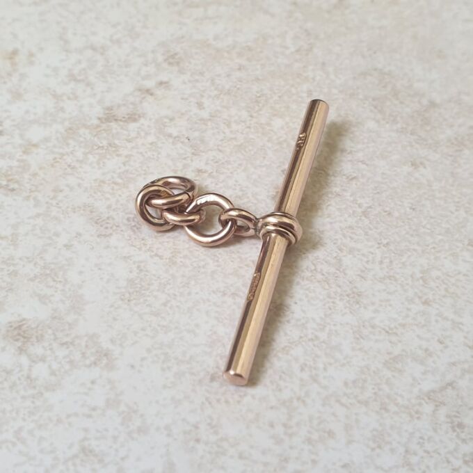 Antique Albert or T Bar Pendant Fob in 9ct Gold