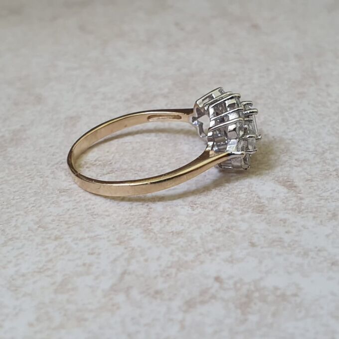 Sparkly Boat Ring in 9ct Gold