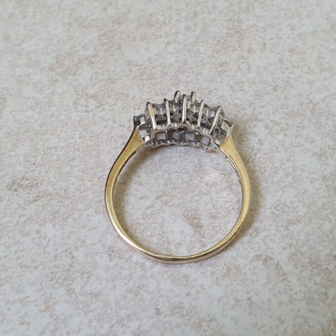 Sparkly Boat Ring in 9ct Gold