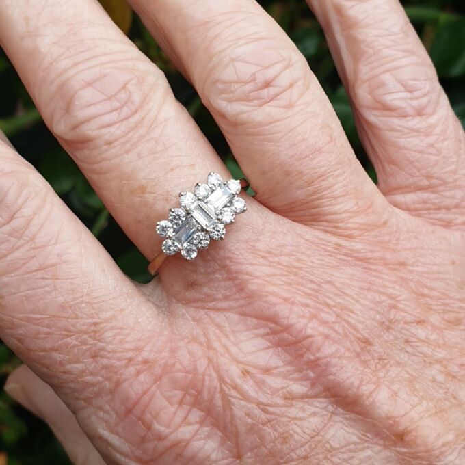 Sparkly Boat Ring in 9ct Gold