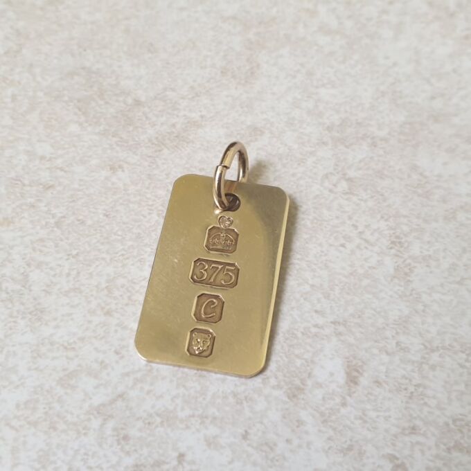 ID or Dog Tag Pendant in 9ct Gold