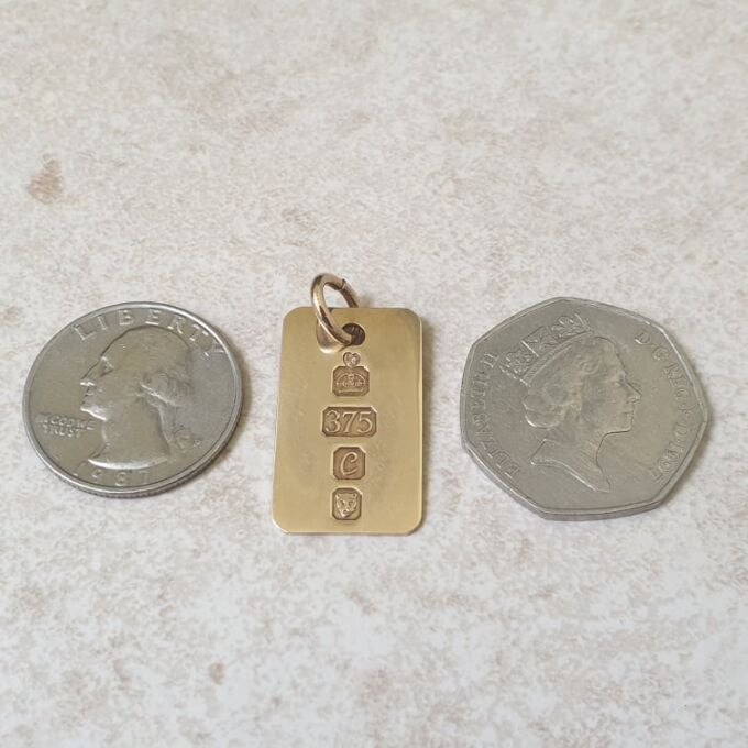 ID or Dog Tag Pendant in 9ct Gold