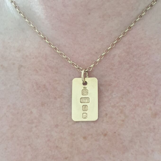 ID or Dog Tag Pendant in 9ct Gold
