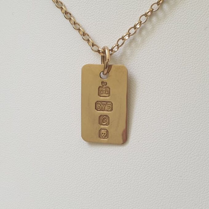 ID or Dog Tag Pendant in 9ct Gold