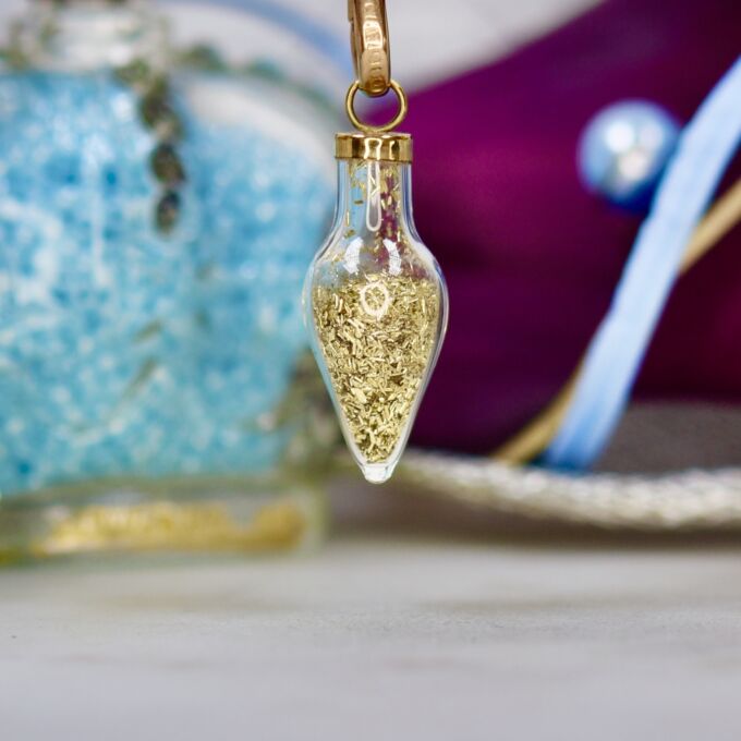 Potion Bottle Gold Flake Pendant