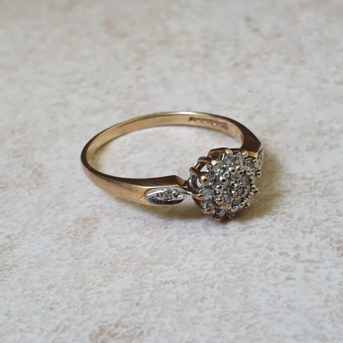 Diamond Cluster Ring in 9ct Gold