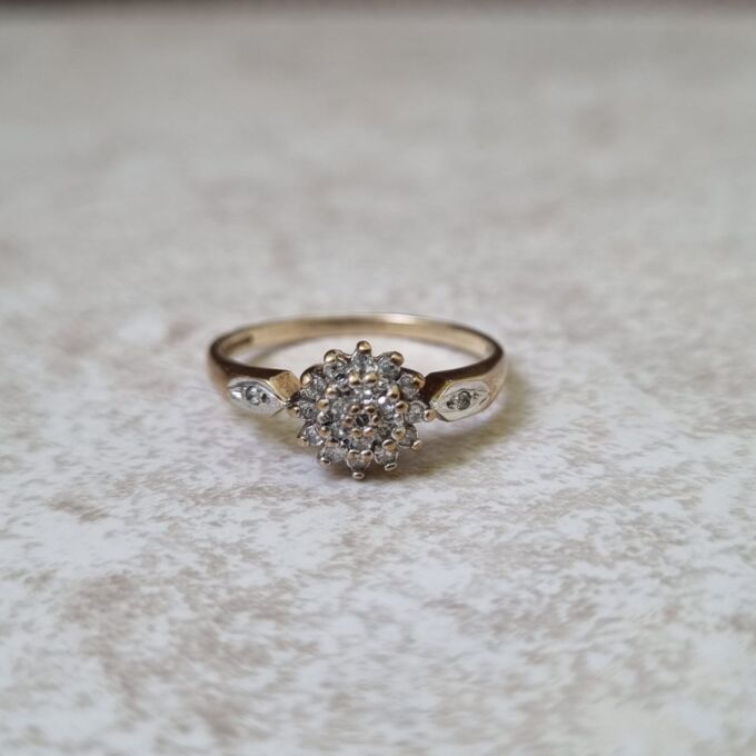 Diamond Cluster Ring in 9ct Gold