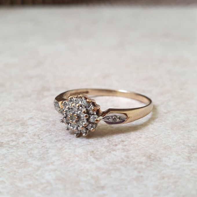 Diamond Cluster Ring in 9ct Gold