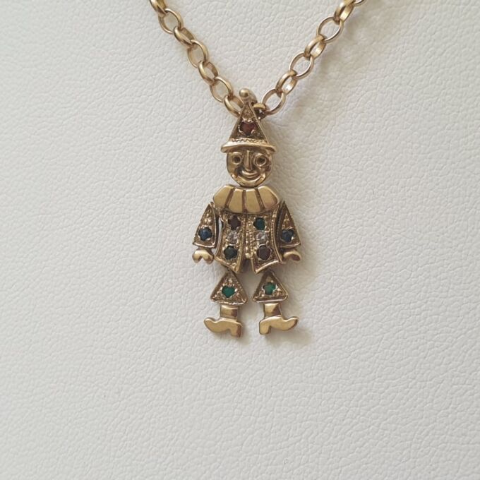 Cheery Clown Pendant in 9ct Gold