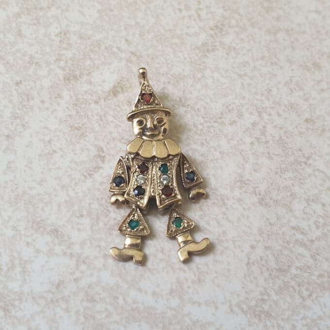 Cheery Clown Pendant in 9ct Gold