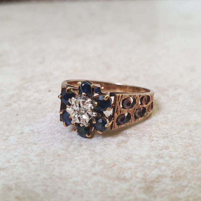 Sapphire and Diamond Ring in 9ct Gold