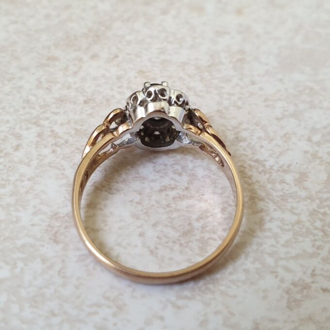 Sapphire and Clear Stone Cluster Ring in 9ct Gold