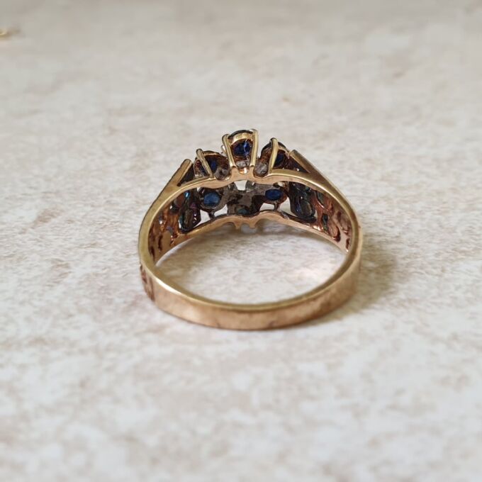 Sapphire and Diamond Ring in 9ct Gold